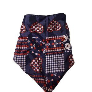 Red White Blue Multi Print Floral Heart Neck Scarf Patriotic USA America